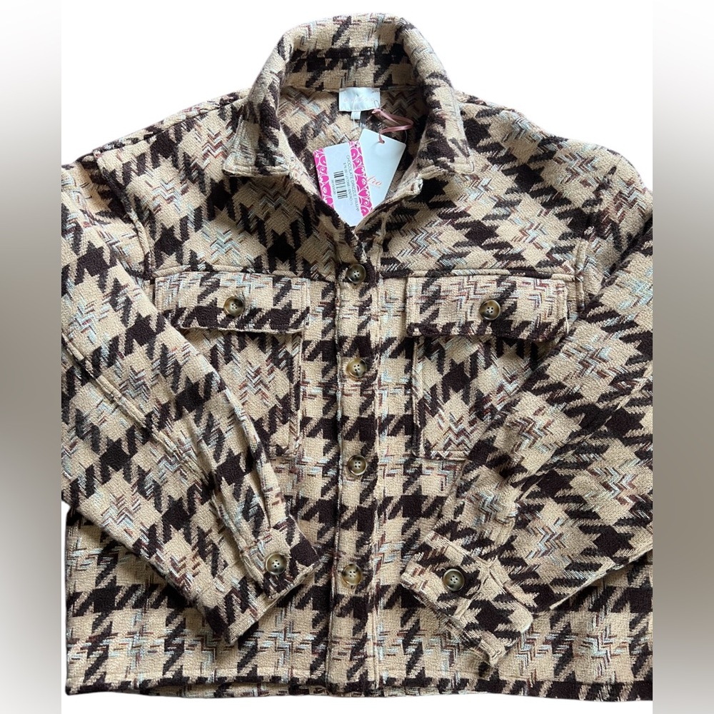 Entro NEW Brown Plaid Shacket Size Large